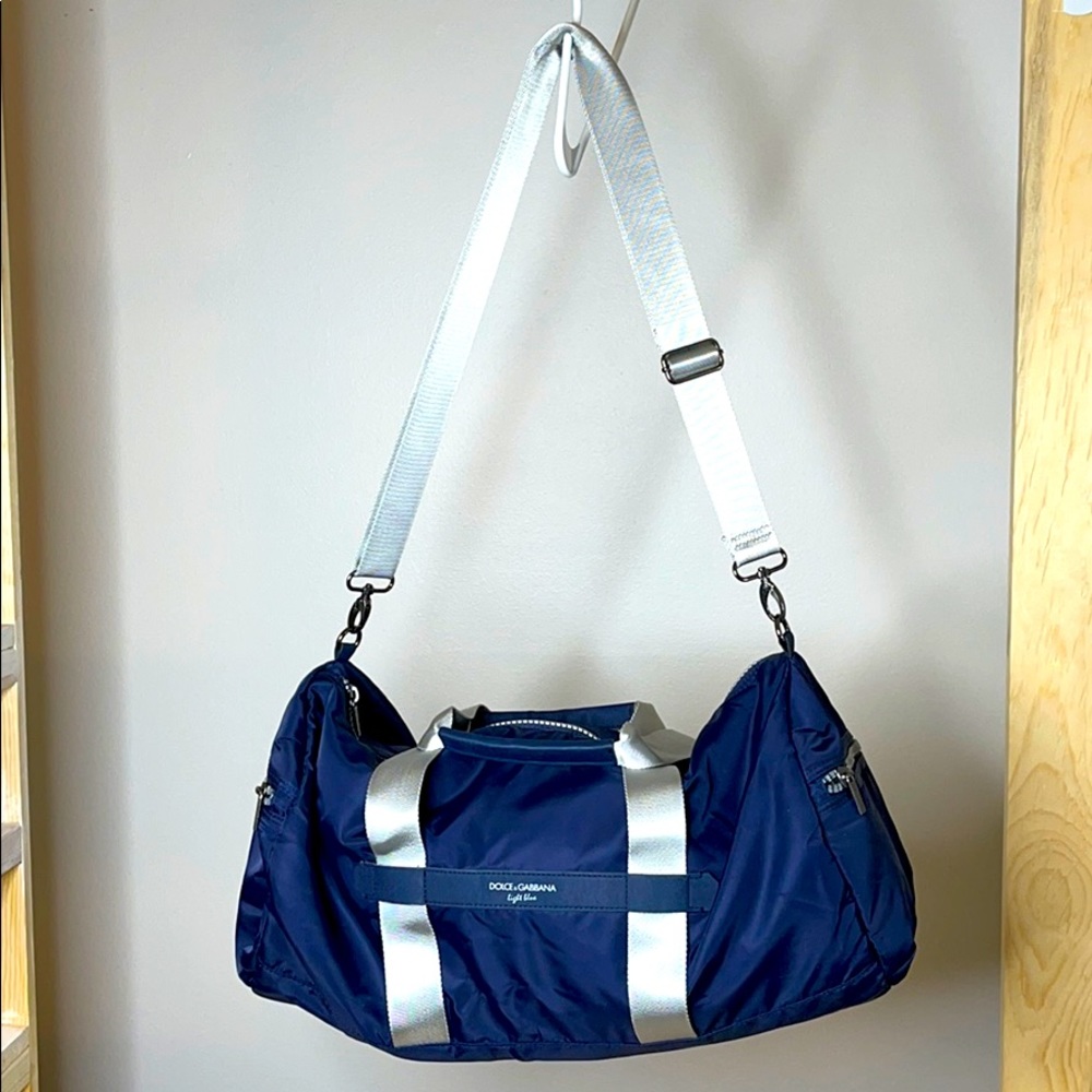 NWOT Dolce & Gabbana Light Blue Duffle Gym Bag